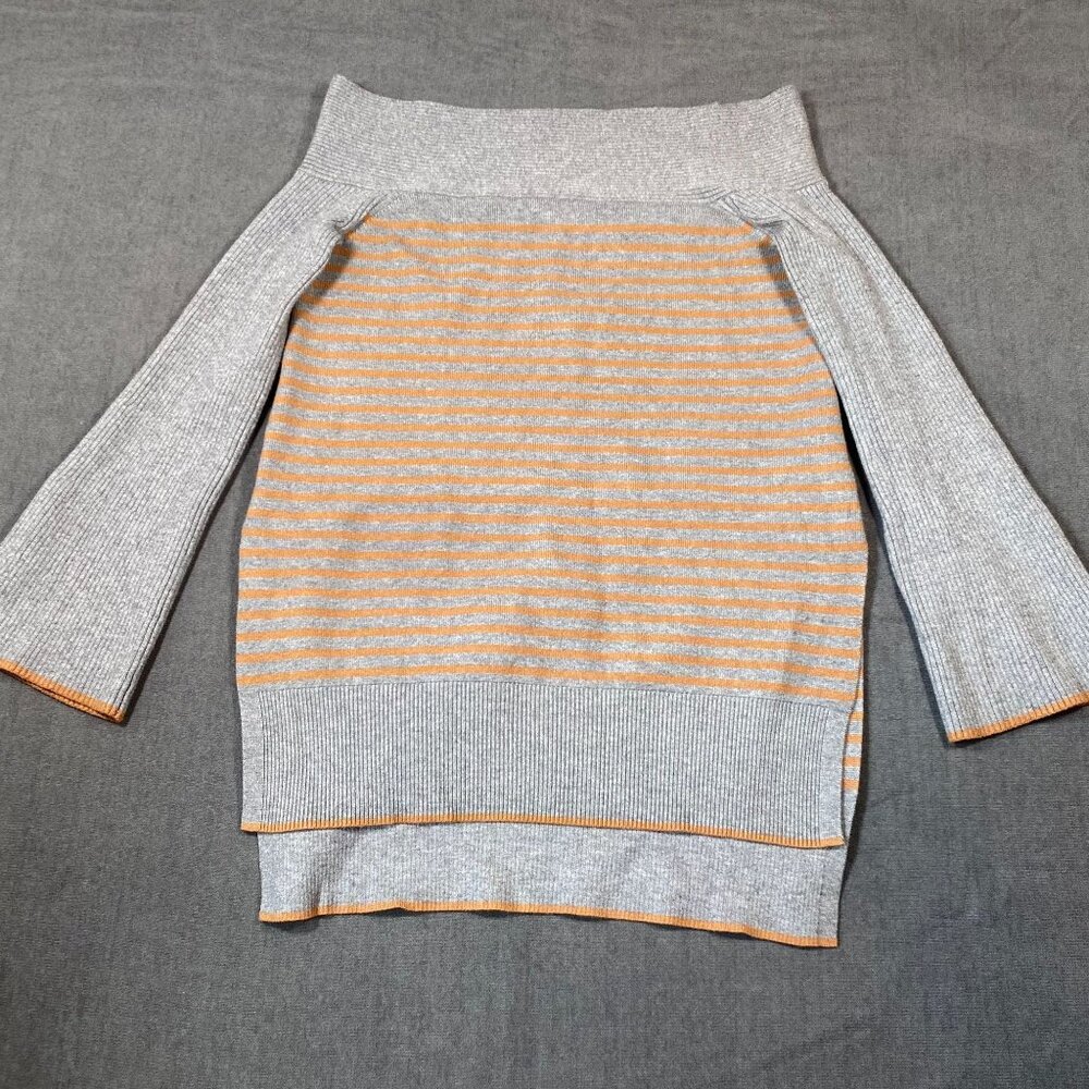 Anthropologie off the shoulder Sweater Dress Bell Sleeves Striped Womens size XS